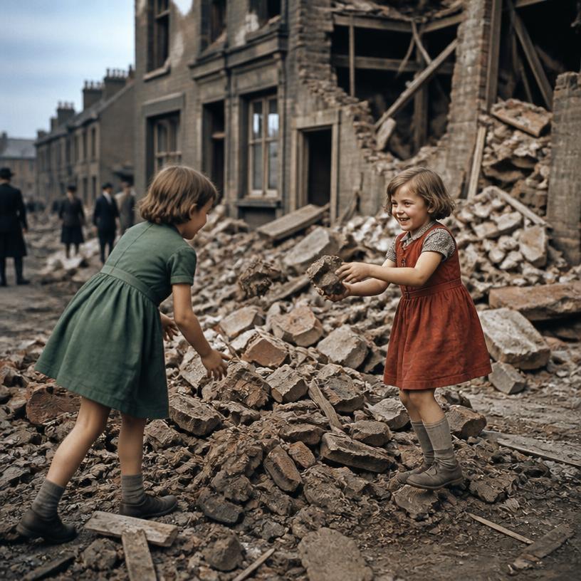 Blitz and Giggles: Resilience Amidst Ruin
